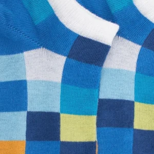 Enfant Doré Doré Socquettes^Socquettes enfant à carreaux en coton - Bleu