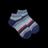 Enfant Doré Doré Socquettes^Socquettes enfant à rayures en coton avec effet brillant - Bleu Voilier & Bleu Croisette