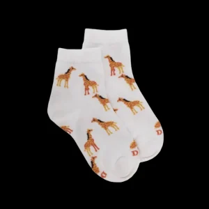 Enfant Doré Doré Socquettes^Socquettes enfant en coton à motifs girafes -