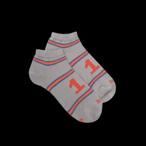 Enfant Doré Doré Socquettes^Socquettes enfant en coton à motifs rayures colorés et numero - Gris Métal