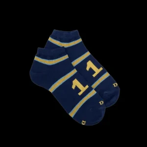 Enfant Doré Doré Socquettes^Socquettes enfant en coton à motifs rayures colorés et numero - Bleu