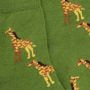 Enfant Doré Doré Socquettes^Socquettes enfant en coton à motifs girafes - Vert Campagne