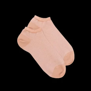 Femme Doré Doré Socquettes^Socquettes femme à motifs losanges - Rose poudre & Écru