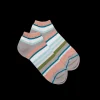 Femme Doré Doré Socquettes^Socquettes femme à rayures en coton avec effet brillant - Gris Métal & Rose Praline