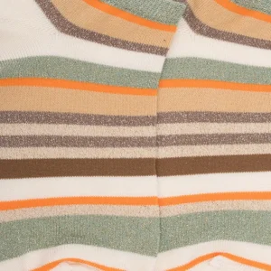 Femme Doré Doré Socquettes^Socquettes femme à rayures en coton avec effet brillant - Écru & Vert Sauge
