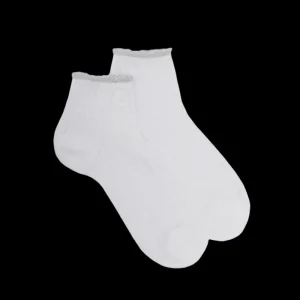 Femme Doré Doré Socquettes^Socquettes femme ajourée avec bord lurex -