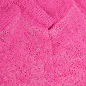 Femme Doré Doré Socquettes^Socquettes femme ajourées en coton à motifs roses - Rose Flamboyant