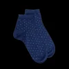 Femme Doré Doré Socquettes^Socquettes femme avec à micro pois s - Fond bleu marine