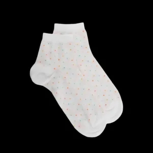 Femme Doré Doré Socquettes^Socquettes femme avec à micro pois s - Fond blanc