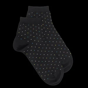 Femme Doré Doré Socquettes^Socquettes femme avec à micro pois s - Fond blanc