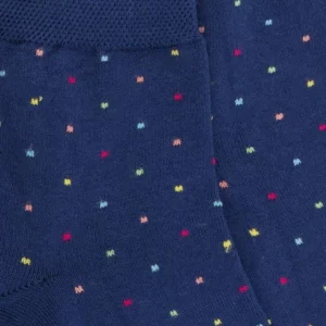 Femme Doré Doré Socquettes^Socquettes femme avec à micro pois s - Fond bleu marine