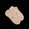 Femme Doré Doré Socquettes^Socquettes femme en coton égyptien - Beige Sable