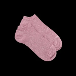 Femme Doré Doré Socquettes^Socquettes femme en coton avec effet brillant - Rose poudré