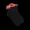 Femme Doré Doré Socquettes^Socquettes femme en coton avec noeud fluo