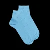 Femme Doré Doré Socquettes^Socquettes femme en fil d'Écosse à pois multicolores - Bleu Pirogue