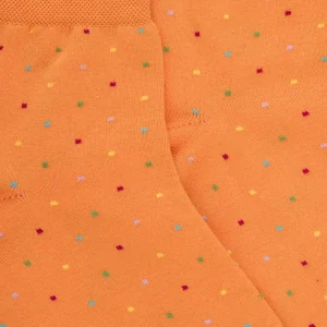 Femme Doré Doré Socquettes^Socquettes femme en fil d'Écosse à pois multicolores - Orange agrume