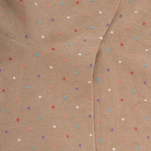 Femme Doré Doré Socquettes^Socquettes femme en fil d'Écosse à pois multicolores - Beige Sable