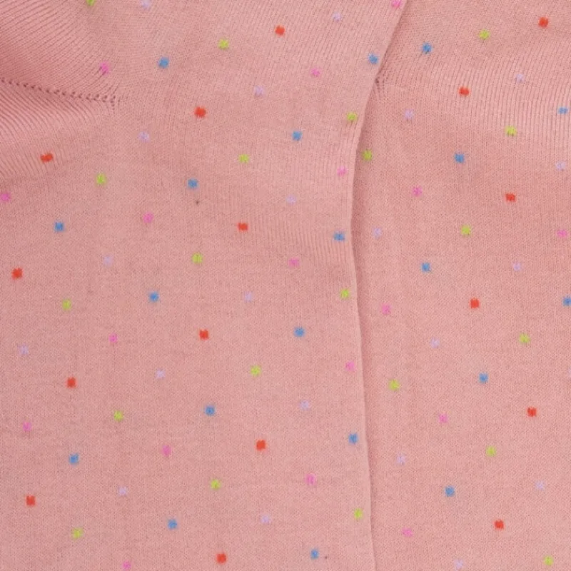 socquettes_femme_en_fil_d_1-9.webp Femme Doré Doré Socquettes^Socquettes femme en fil d'Écosse à pois multicolores - Rose Praline