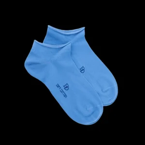 Femme Doré Doré Socquettes^Socquettes femme et fines en coton égyptien - Bleu Myosotis