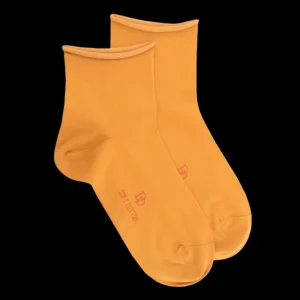 Femme Doré Doré Socquettes^Socquettes femme fines en coton égyptien - Maïs