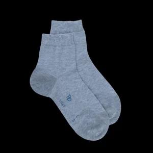Femme Doré Doré Socquettes^Socquettes femme fines en fil d'Écosse - Bleu Glacier