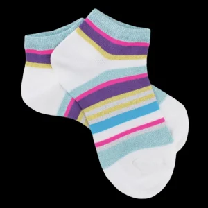 Enfant Doré Doré Socquettes^Socquettes fille en fil d'écosse - brillant fond blanc