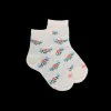 Enfant Doré Doré Socquettes^Socquettes pour enfants en fil d'Ecosse à motifs floraux - Écru