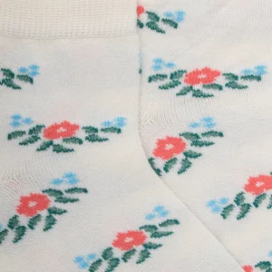 Enfant Doré Doré Socquettes^Socquettes pour enfants en fil d'Ecosse à motifs floraux - Écru