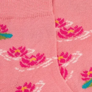Enfant Doré Doré Socquettes^Socquettes pour enfants en fil d'Ecosse à motifs de nénuphars - Rosa Géranium