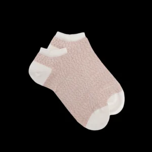 Femme Doré Doré Socquettes^Socquettes pour femmes en fil d'Ecosse à motifs crocodile - Blanc Givre