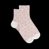 Femme Doré Doré Socquettes^Socquettes pour femmes en fil d'Ecosse à motifs de mandalas avec effet scintillant. - Blanc Givre