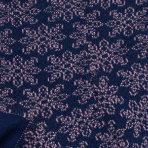 Femme Doré Doré Socquettes^Socquettes pour femmes en fil d'Ecosse à motifs de mandalas avec effet scintillant. - Bleu Voilier