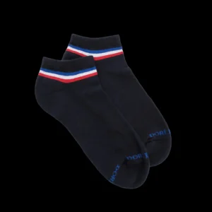 Homme Doré Doré Socquettes^Socquettes sportifs en coton éponge pour hommes - Bleu marine foncé