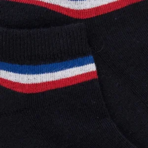 Homme Doré Doré Socquettes^Socquettes sportifs en coton éponge pour hommes - Bleu marine foncé